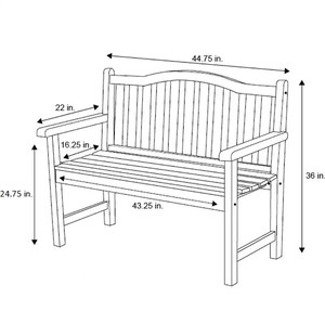 Banco de jardín de madera de teca para 2 personas, hecho en Indonesia - Product Image 4