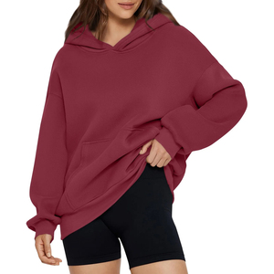 Nuevas sudaderas con capucha para mujer de moda 2025, sudaderas con capucha para mujer, nuevo estilo de gran tamaño, ropa activa de algodón, sudaderas con capucha informales lisas de gran tamaño a la venta - Product Image 4