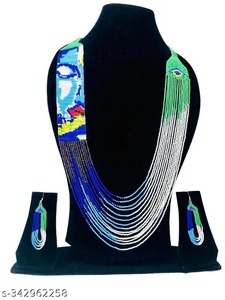 Collier de perles de rocaille réglable, boucles d'oreilles en perles de rocaille 2025 style bohème de vacances bijoux pour femmes en verre multicouche - Product Image 6