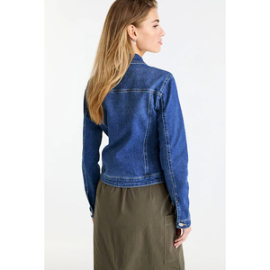 Popular alta calidad Casual lujo mujer perla corto Denim Tops abrigo mujer azul manga larga Denim chaquetas Unisex gran oferta - Product Image 4