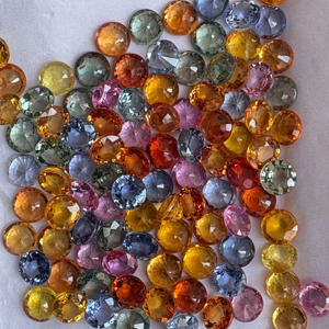 Natural multicolor redondo zafiro mezcla 2mm a 4mm piedras preciosas - Product Image 2