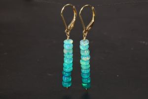 925 boucles d'oreilles en argent Sterling perles d'opale verte plaqué or jaune bijoux de pierre de naissance pour femmes pour anniversaire fête de mariage - Product Image 3