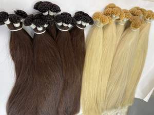 Vente en gros d'extensions de cheveux humains vierges chinois Remy pré-collé kératine Machine Double trame plat/I/U pointe cheveux - Product Image 2