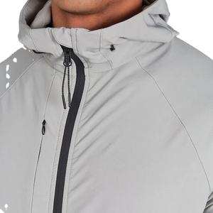 2025 Veste de travail Softshell grise pour hommes avec logo personnalisé Style Over-the-Street avec col montant pour l'approvisionnement ODM d'hiver - Product Image 2