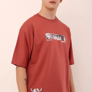 T-shirt pour hommes personnalisé 220gsm 100% coton T-shirt ordinaire de haute qualité en jersey court surdimensionné Puff Technics - Product Image 3