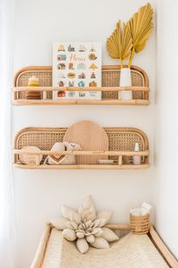 Rustic Handmade Rattan Wall Shelf With Natural Finished Ideal For Displaying Collectibles And Decorative Items In <b>Living</b> Rooms - Product Image 4