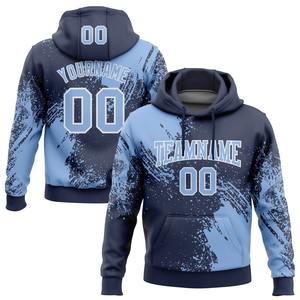 Directo industria venta al por mayor 3D bordado personalizado cosido marrón oro gradiente moda deportes pulóver Sudadera con capucha - Product Image 4