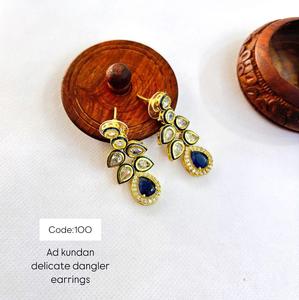 Exquisite Gold Plated Kundan <b>Jhumka</b> <b>Earrings</b> Handcrafted with Pearl and Meenakari Detailing Ideal Traditional Jewelry for Brides - Product Image 1