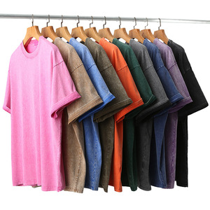 Custom High Quality Vintage <b>Plain</b> Street Style Men <b>T</b>-<b>shirt</b> Heavy 100% Cotton Acid Wash Baggy <b>Oversized</b> O-neck <b>T</b>-<b>shirt</b> for men - Product Image 1