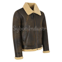 Blouson d'aviateur vintage en cuir B3 pour hommes blouson d'aviateur en cuir de mouton véritable Sherpa pour college boy d'hiver