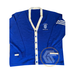 Best Selling Low Price Customized Zeta Phi Beta <b>Women</b> Winter Wool Striped <b>Thick</b> Casual Button <b>Cardigan</b> Sorority Apparel High - Product Image 2