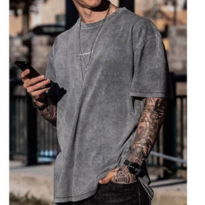 Acid Wash 230 Gsm 100% Coton Drop Shoulder Heavyweight Custom Logo Oversize Vintage Wholesale T-shirt - Product Image 2