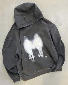 Sudadera con capucha extragrande de forro polar de algodón con estampado personalizado para hombre - Product Image 6