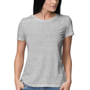 Camiseta de Manga Corta Informal de Verano para Mujer, Personalizable, de Alta Calidad, Lisa, de Poliéster/Algodón, Secado Rápido, Transpirable, Colores Personalizados - Product Image 1