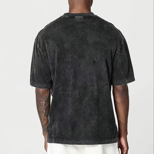 Camiseta de punto de manga corta para hombre, estilo hip hop, oversized, cuello redondo, lavado ácido, estilo americano, colección Primavera Verano 2026 - Product Image 4