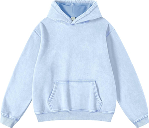 Sweat-shirt à capuche personnalisé surdimensionné et lourd pour homme Streetwear en coton lavé à l'acide de haute qualité pull vintage GSM lourd - Product Image 4