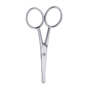 Ciseaux à barbe professionnels avec bouts arrondis Lame incurvée Poignée en céramique Finition miroir Toilettage pour le corps - Product Image 2