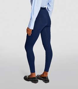 Salva Impex, marca propia, lana de invierno, ecológico, a prueba de viento, cintura media, ajuste Regular, Color azul profundo, mallas formales con diamantes de imitación - Product Image 6