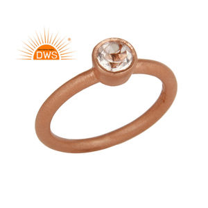 แหวนควอตซ์อัญมณีสีเงินและโรสโกลด์จากธรรมชาติทำด้วยมือเครื่องประดับแบบวางซ้อนกันได้สำหรับผู้หญิงของขวัญสำหรับผู้หญิงสำหรับเธอ - Product Image 1