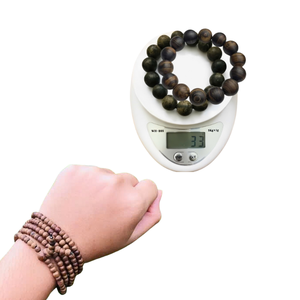 Pulsera Budista de Madera Natural de Oud, Joyería Espiritual Hecha a Mano, Idea de Regalo, Cuentas de Madera de Agar de Vietnam, 16MM-18MM, Proveedor OEM - Product Image 1