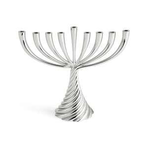 Modern Twist Design Hanukkah Menorah Artistic Metal <b>Candelabra</b> for Jewish Festival Decoration - Product Image 3