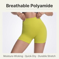 Shorts de yoga taille haute en polyamide pour femme, effet galbant et amincissant, contrôle du ventre