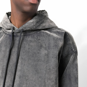 Sweats à capuche à manches longues délavés à l'acide de haute qualité pour hommes Meilleur vêtement de rue pour l'automne et l'hiver Haut respirant avec impression numérique - Product Image 4