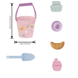 Bộ đồ chơi bãi biển và cát bằng silicon ngoài trời, mềm mại, an toàn, xô cát, đồ chơi bãi biển cho trẻ em - Product Image 1