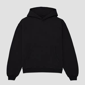 Vente en gros de pull à capuche 100% coton sur mesure OEM service uni noir poche kangourou fermeture éclair conception bouffée impression 6XL hiver - Product Image 1