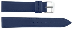 Bracelet de montre unisexe en cuir véritable bleu foncé classique de luxe 20 mm respirant résistant à l'eau pour montre connectée réglable - Product Image 2