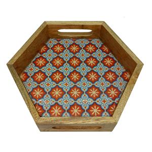 Décoration d'intérieur thème artistique dernière conception plateau de service rond en bois de haute qualité avec format de corde cadeau de vacances de noël standard supérieur - Product Image 4