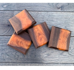 Japanese Resin Tea <b>Cup</b> Mat Creative Kungfu Tea Solid Wood Flower Crystal Epoxy Resin Coaster Set Wood Resin Coaster - Product Image 6