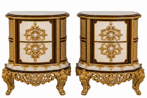 Royal Maharaja High <b>Back</b> <b>Bed</b> & Bedroom Furniture Premium Teak Wooden <b>Bed</b> Furniture <b>Bed</b> Dresser Wardrobe Side Stools <b>For</b> USA - Product Image 6