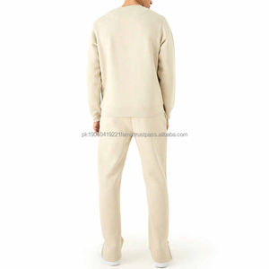 Personalizado liso cómodo 100% algodón sudor traje para los hombres Venta caliente Slim Fit algodón hecho liso Regular ajustado hombres sudor traje - Product Image 6