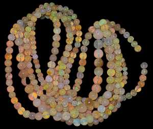 Cuentas redondas lisas de ópalo etíope amarillo, cuentas de piedras preciosas naturales de 5-6mm para joyería, collar, pulsera, venta al por mayor a granel - Product Image 2