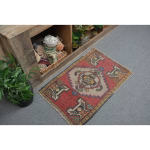 Alfombra de lana Kilim turca de 18x28 pies vintage, Alfombra de tejido plano de retazos rojo y negro para decoración de sala de estar - Product Image 2