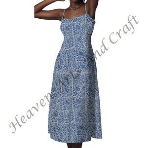 New Elegant Boho Floral Spaghetti <b>Strap</b> <b>Dress</b> Women Perfect Summer Style Vacations Beach Days And Relaxed Evenings <b>Dress</b> - Product Image 3