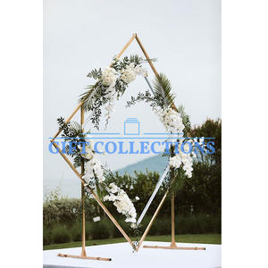 GIFT COLLECTION Fabricant indien Or brillant Cérémonie de mariage Arc de fond de porte en acier inoxydable Fleurs Décoration de scène - Product Image 6