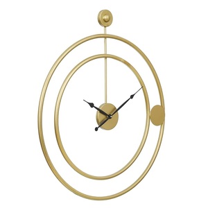 <b>Modern</b> Decorative Quartz <b>Clock</b> for Living Room & Hallway, Premium Golden Round Metal Wall <b>Clock</b> for Wedding & Diwali Gifts - Product Image 2