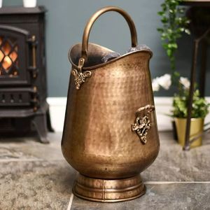 Gran Cubo de carbón de latón resistente hecho a mano para la utilidad de la chimenea del período y la mejora decorativa tradicional - Product Image 4