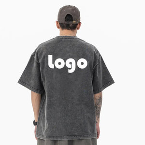T-shirts imprimés personnalisés FIX for SPORTS en coton 100% lourd 230g, délavés à l'acide, col rond, manches courtes, coupe ample pour hommes - Product Image 2