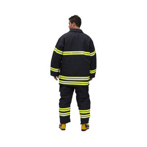 Costume de lutte contre les incendies pour hommes de haute qualité en couches réfléchissantes bleues et vertes uniformes Meta Aramid IIIA Matériau EN469 Standard - Product Image 5