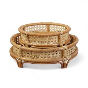 Wholesale Handmade Rattan Tray From Vietnam For Serving Food Drinks And Home Decor Export Market - Product Image 3