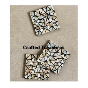 Sous-verre de thé en bois et résine de vadrouille de luxe Design classique bureau tapis décoratif utilisation de Table sous-verre de nacre fait à la main de luxe - Product Image 1