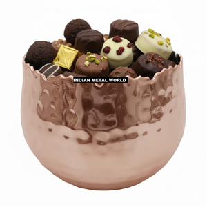Tazón de Cobre Martillado Artesanal para Servir Chocolate, Tazón Decorativo de Metal para Frutas y Aperitivos, Artículos de Decoración para el Hogar a Excelente Precio - Product Image 2