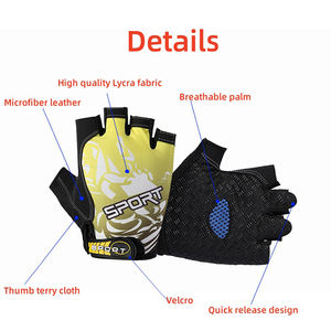 Guantes de entrenamiento de neopreno de medio dedo con logotipo personalizado, guantes de cuero ajustables para hombre y mujer, guantes de gimnasio para levantamiento de pesas - Product Image 2