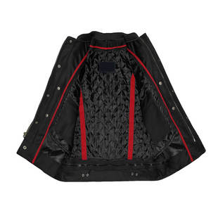 Dernière arrivée OEM Supply Nouveau style Veste de moto en cuir pour hommes Veste en cuir brodée pour printemps et automne - Product Image 5