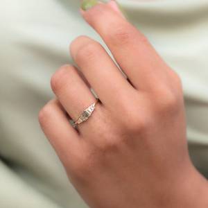 14K Gold Plated Natural Moss Agate Eternity Wedding <b>Ring</b> Green Stacking <b>Rings</b> for Women Christmas Gift - Product Image 3