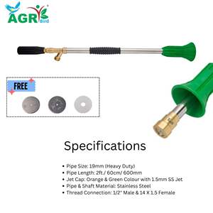 Pistola de Pulverización de Alta Resistencia SS de 19 mm, 2 pies de Longitud, Pulverizador de Agua de Alta Presión para Agricultura, Herramienta de Cuerpo de Acero Duradero - Product Image 2