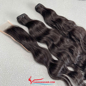 Cuticule de cheveux crus alignée de haute qualité Extension de cheveux crus vietnamiens texture ondulée et droite prête à expédier - Product Image 5